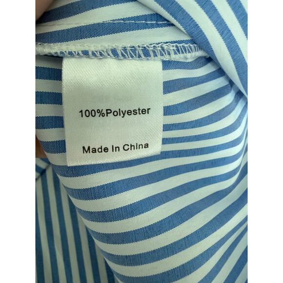 NWOT Tuckernuck Blue Stripe Royal Shirt Dress Size Medium - Picture 4 of 9